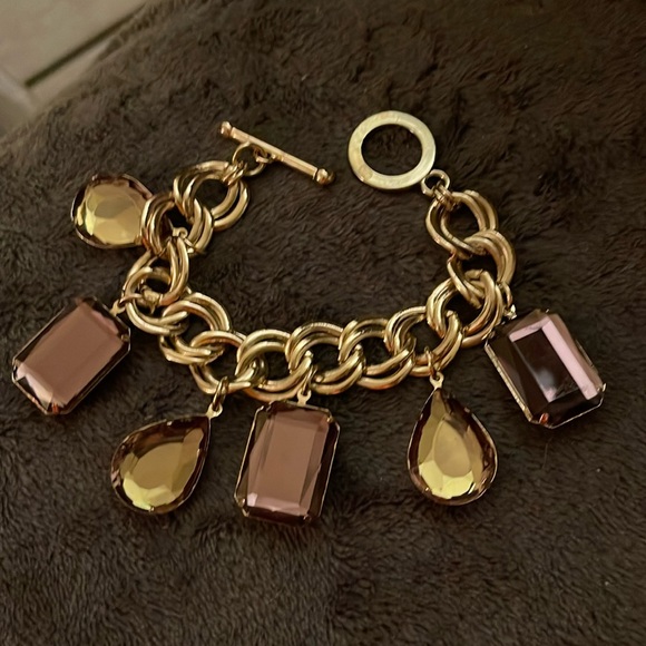 Double ring bracelets with jewel dangles - Picture 1 of 3